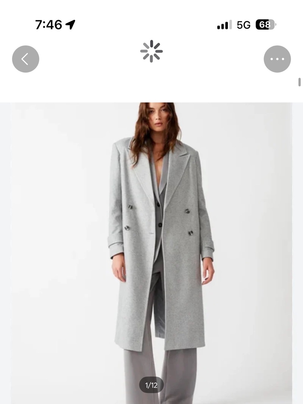 Steve Madden Light Gray Double-Breasted Long Peacoat